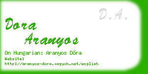 dora aranyos business card