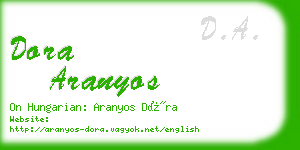 dora aranyos business card